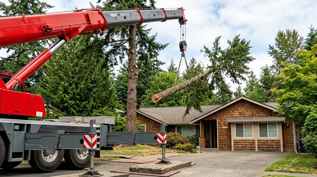 Crane-Assisted Tree Removal